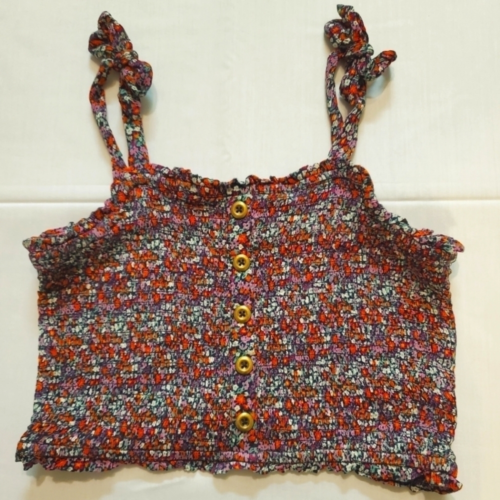Patrons of Peace Multi Color Fitted Tube Top cropped tank Size Large